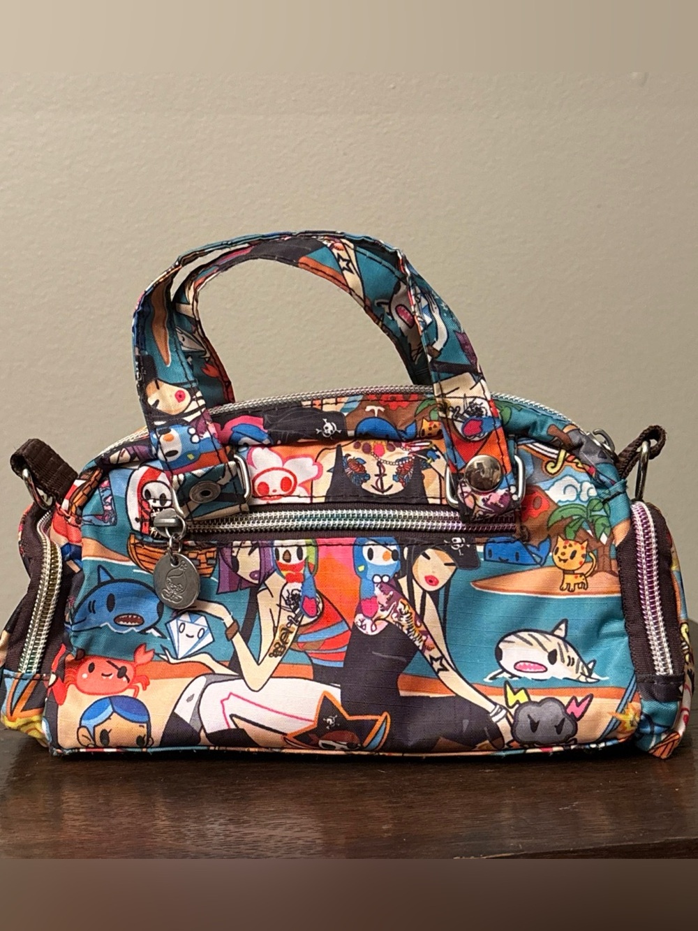 Vintage Tokidoki for LeSportsac Pirata  Mini Tote Bag/Handbag Purse Rainbow